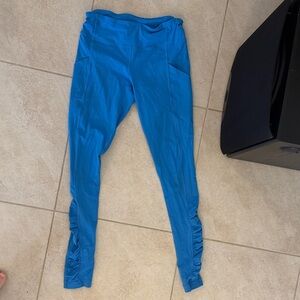 lululemon athletica Blue Leggings with Side Ruched Hem